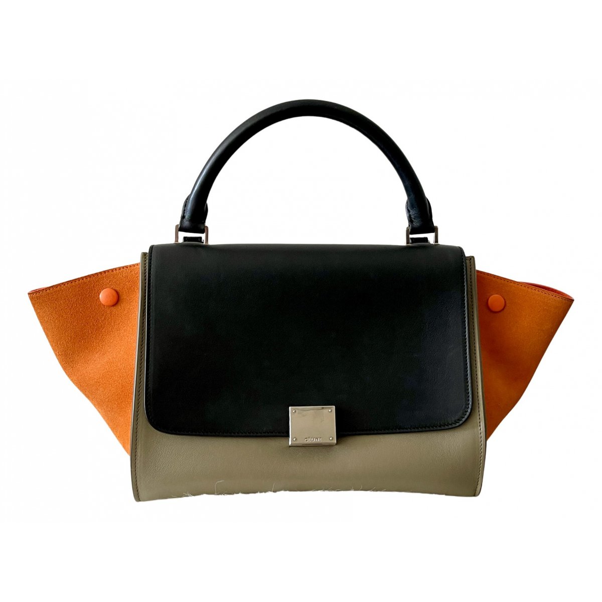 Trapèze leather handbag