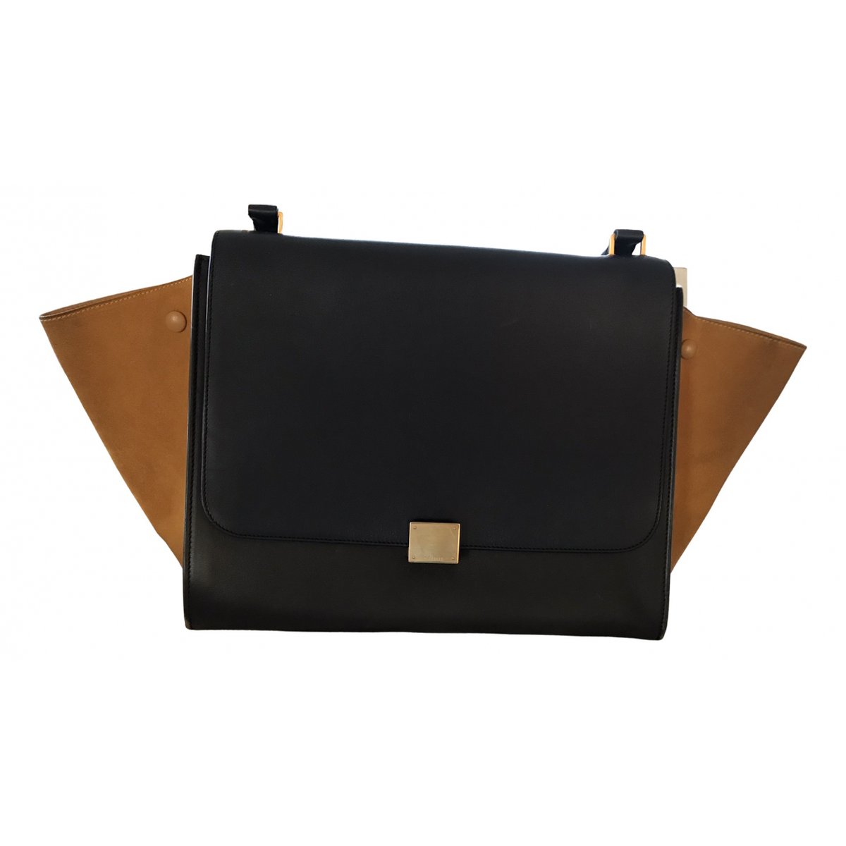 Trapèze leather handbag