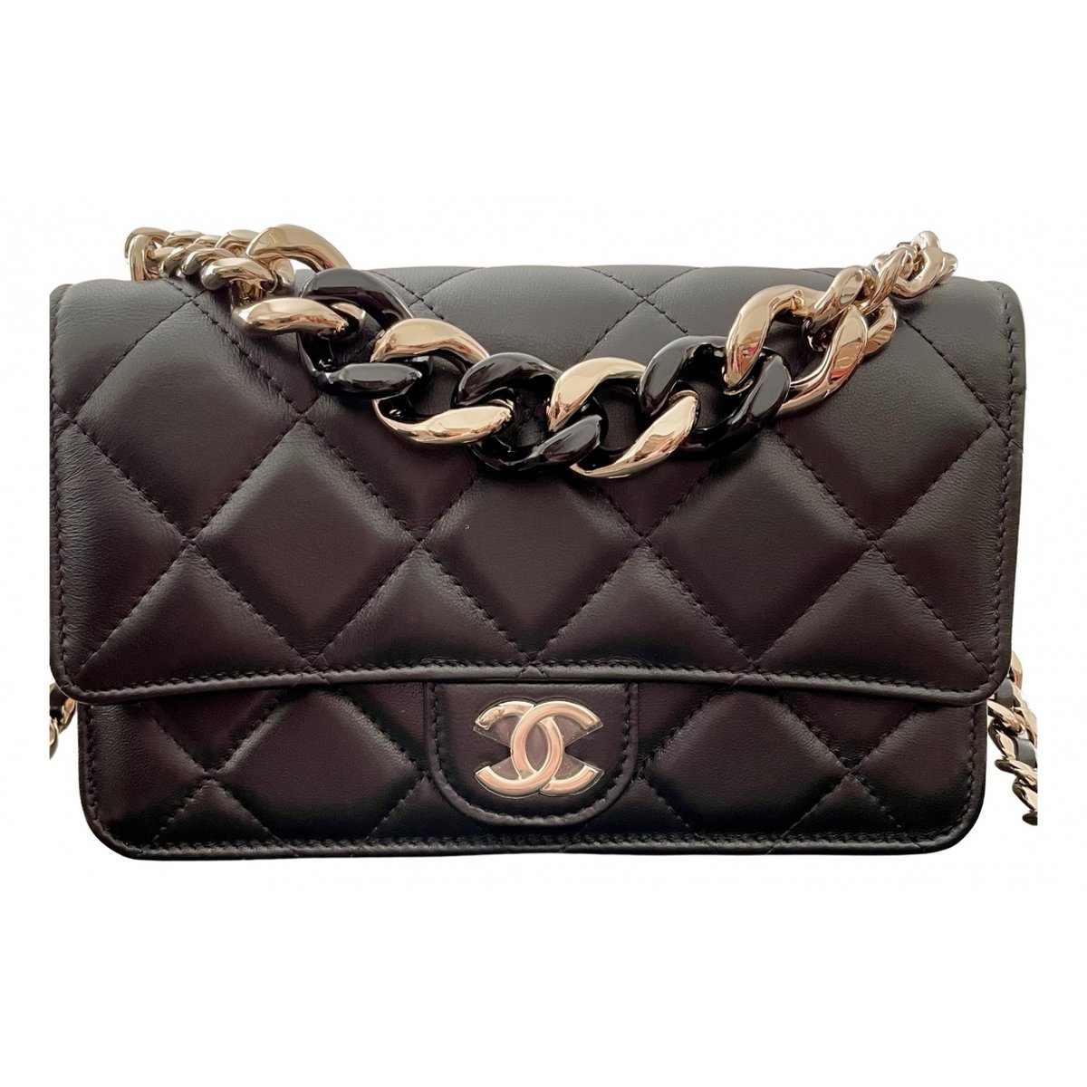 Wallet on Chain leather handbag