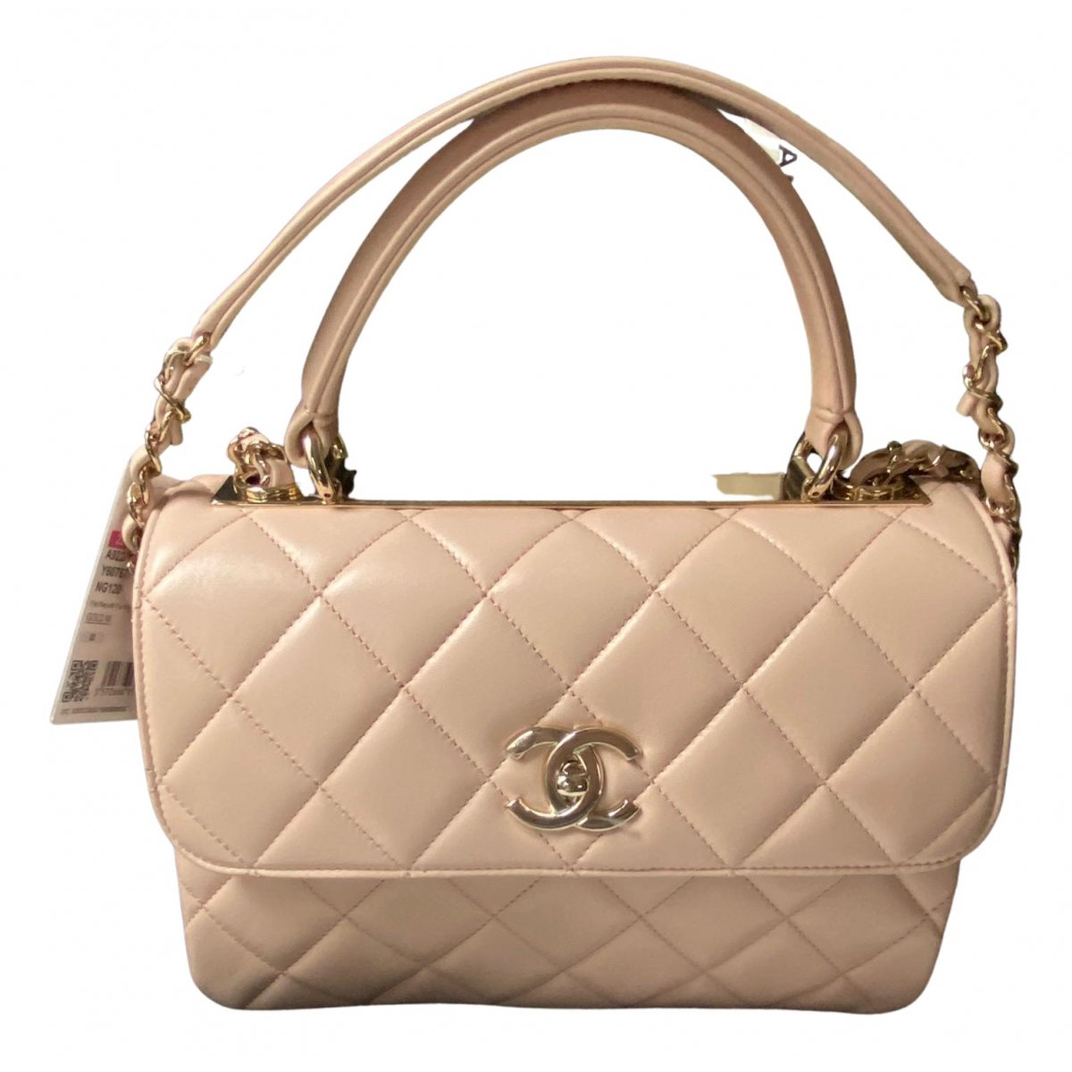 Trendy CC Top Handle leather handbag