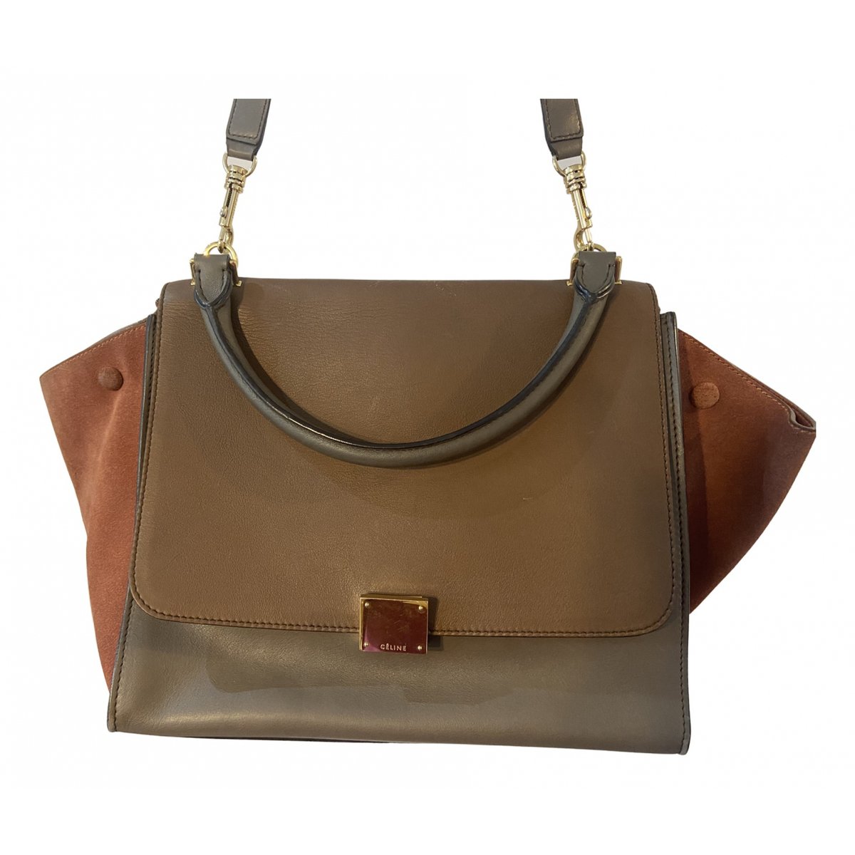 Trapèze leather handbag