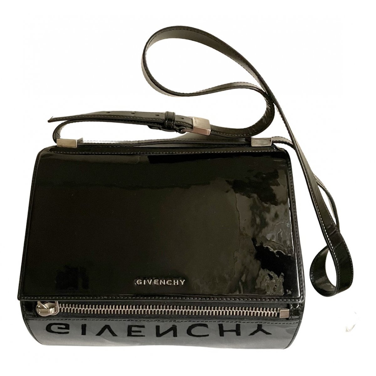 Pandora Box patent leather handbag