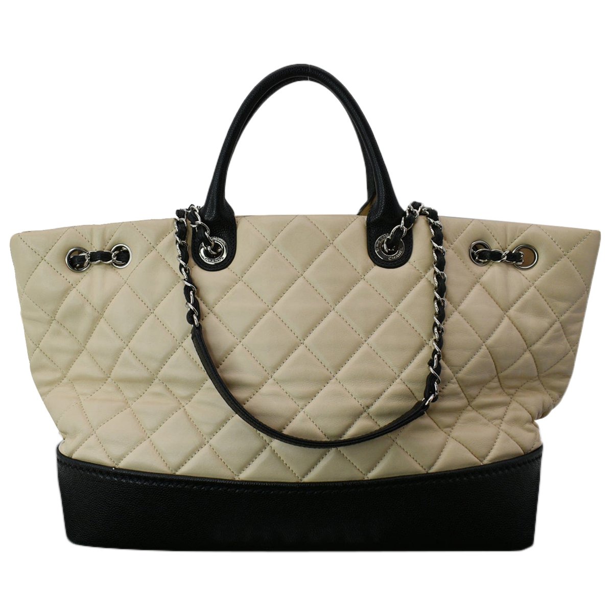 Drawstring leather tote