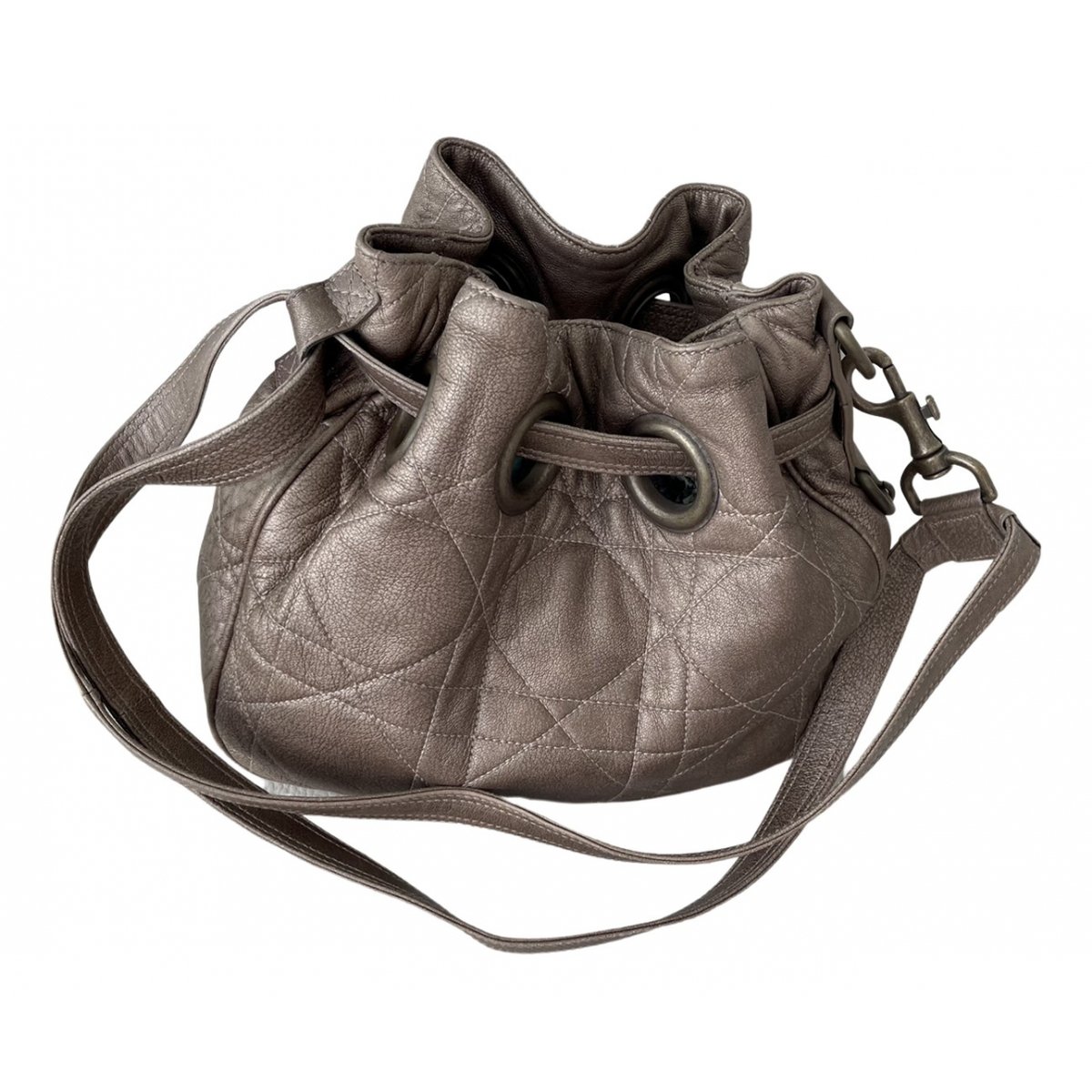 Drawstring leather handbag