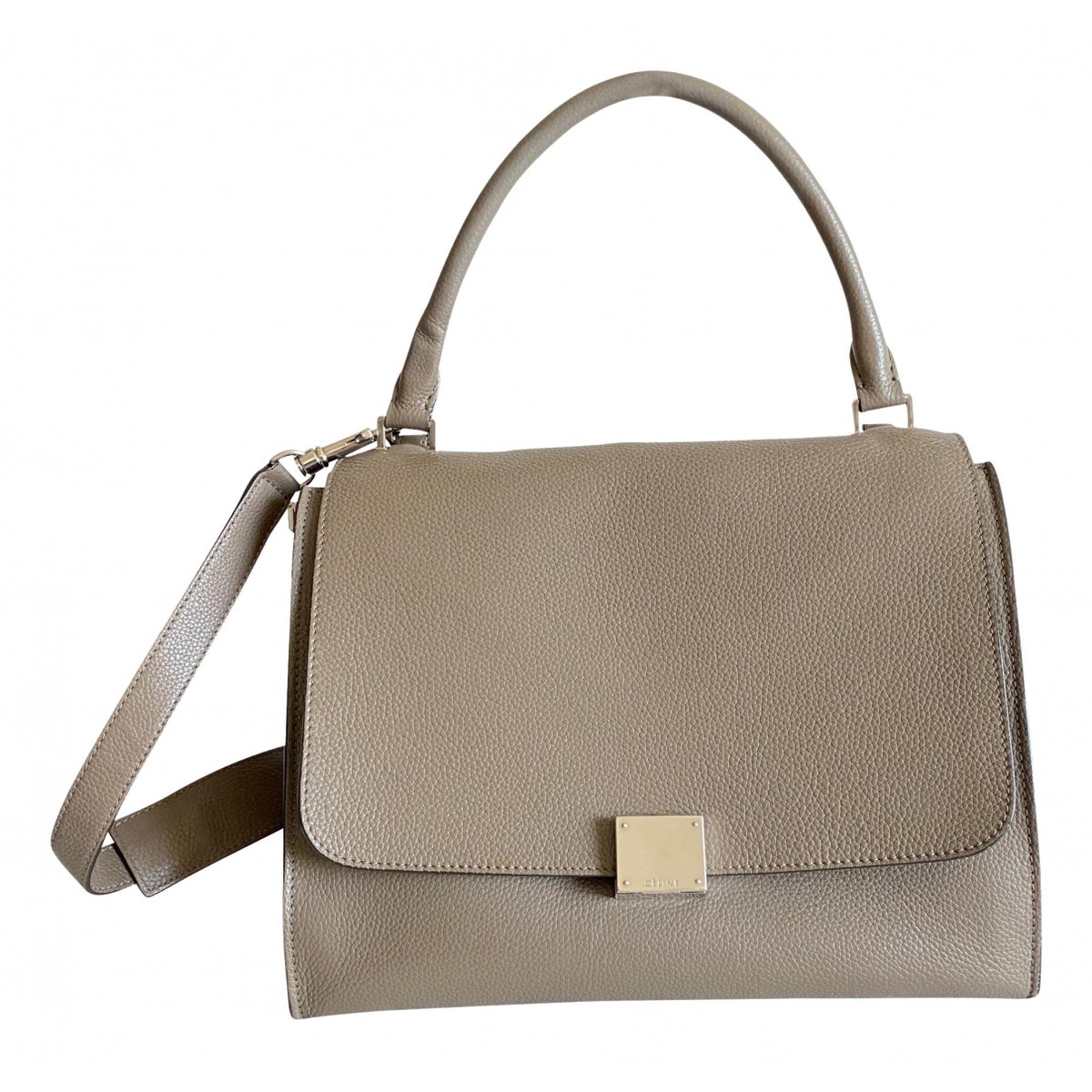 Trapèze leather handbag