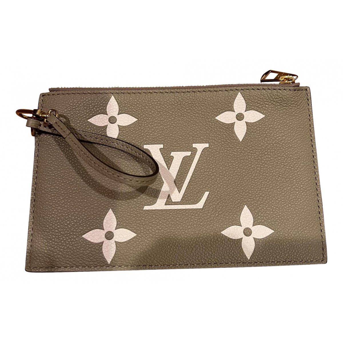 Double zip leather clutch bag