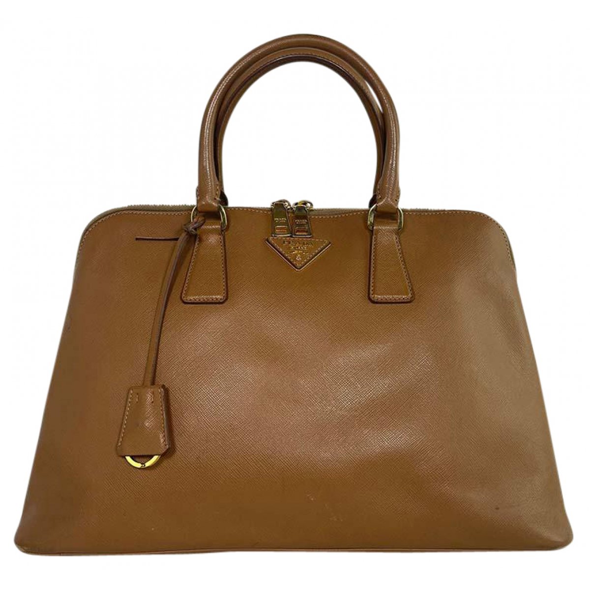 Pyramid leather handbag
