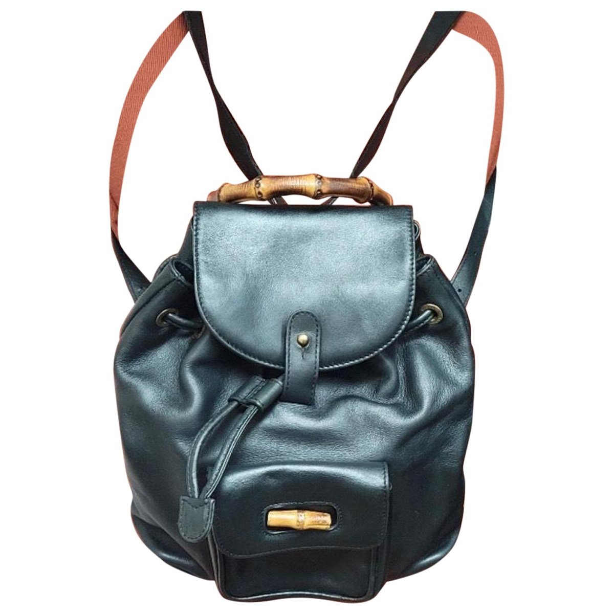 Bamboo Tassel Oval leather backpack