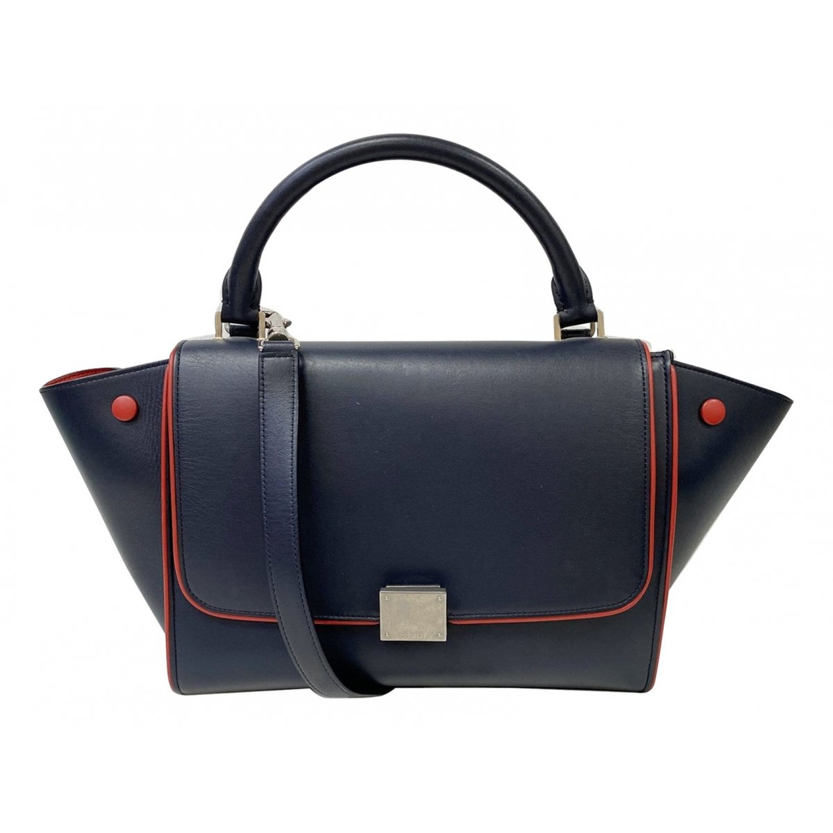 Trapèze leather handbag