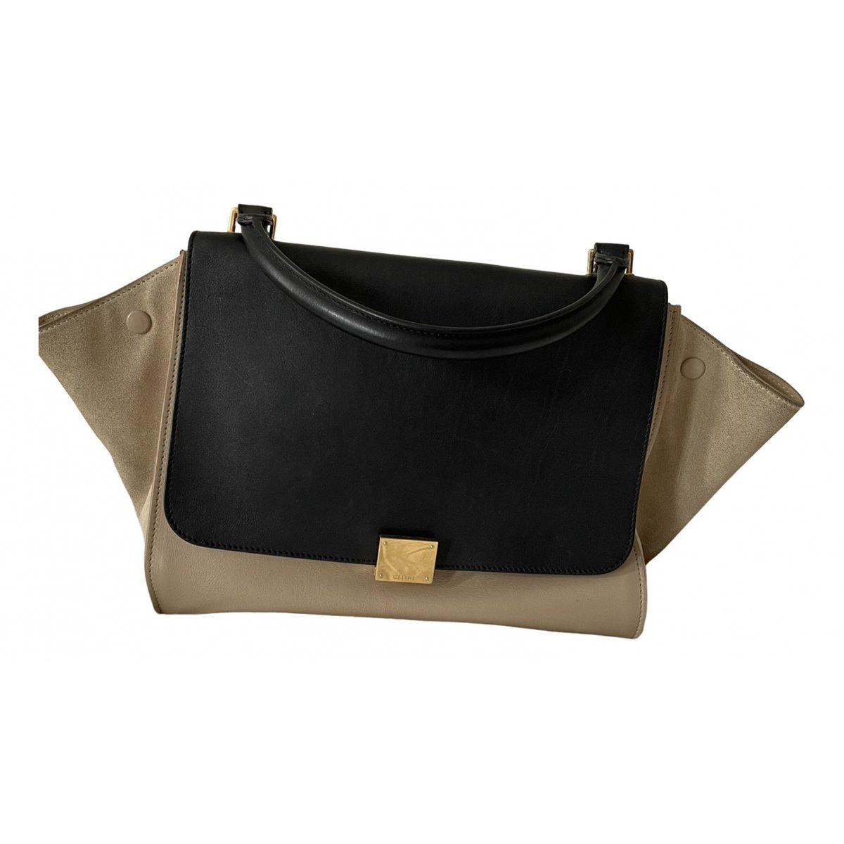 Trapèze leather handbag