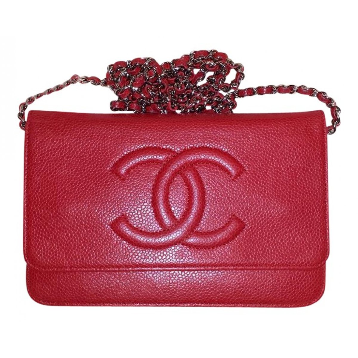Wallet On Chain Double C leather crossbody bag