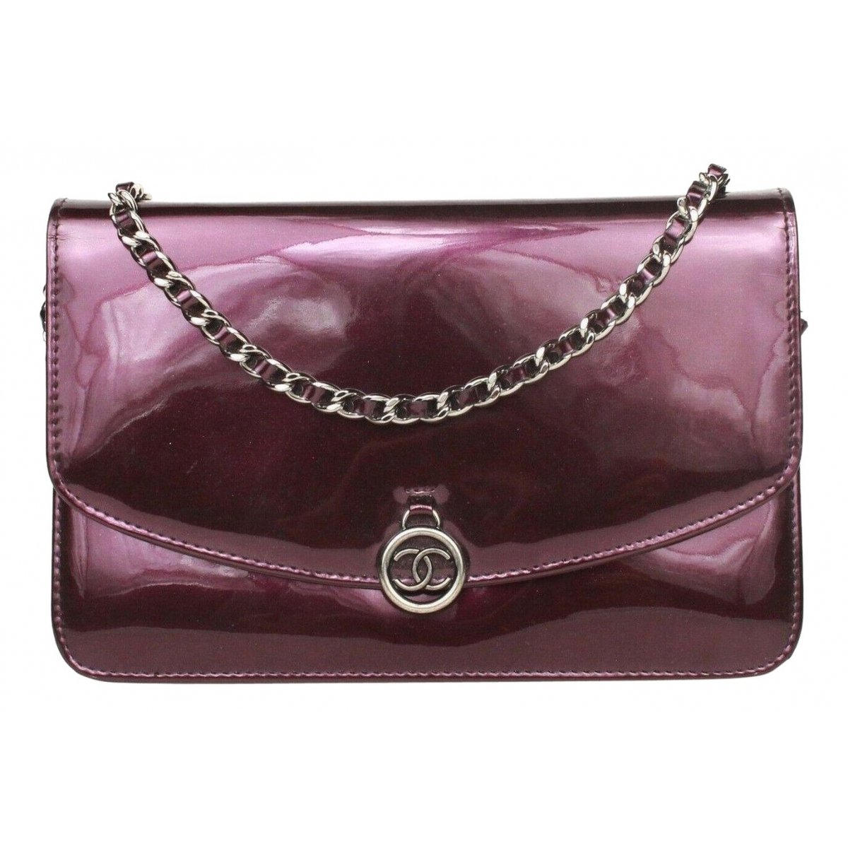 Wallet On Chain Chanel 19 patent leather handbag