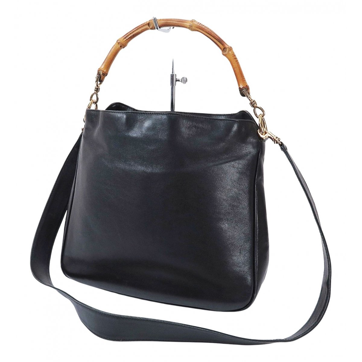 Bamboo Top Handle leather handbag