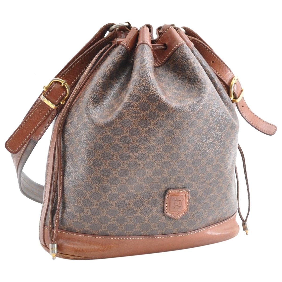 Clasp Bucket leather handbag