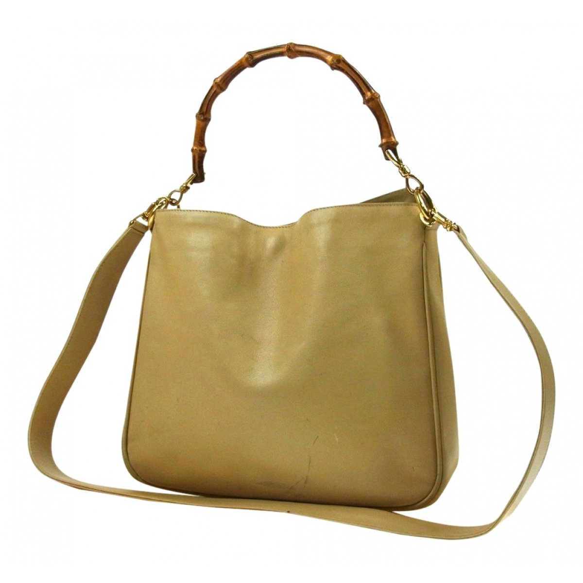 Bamboo Top Handle leather handbag
