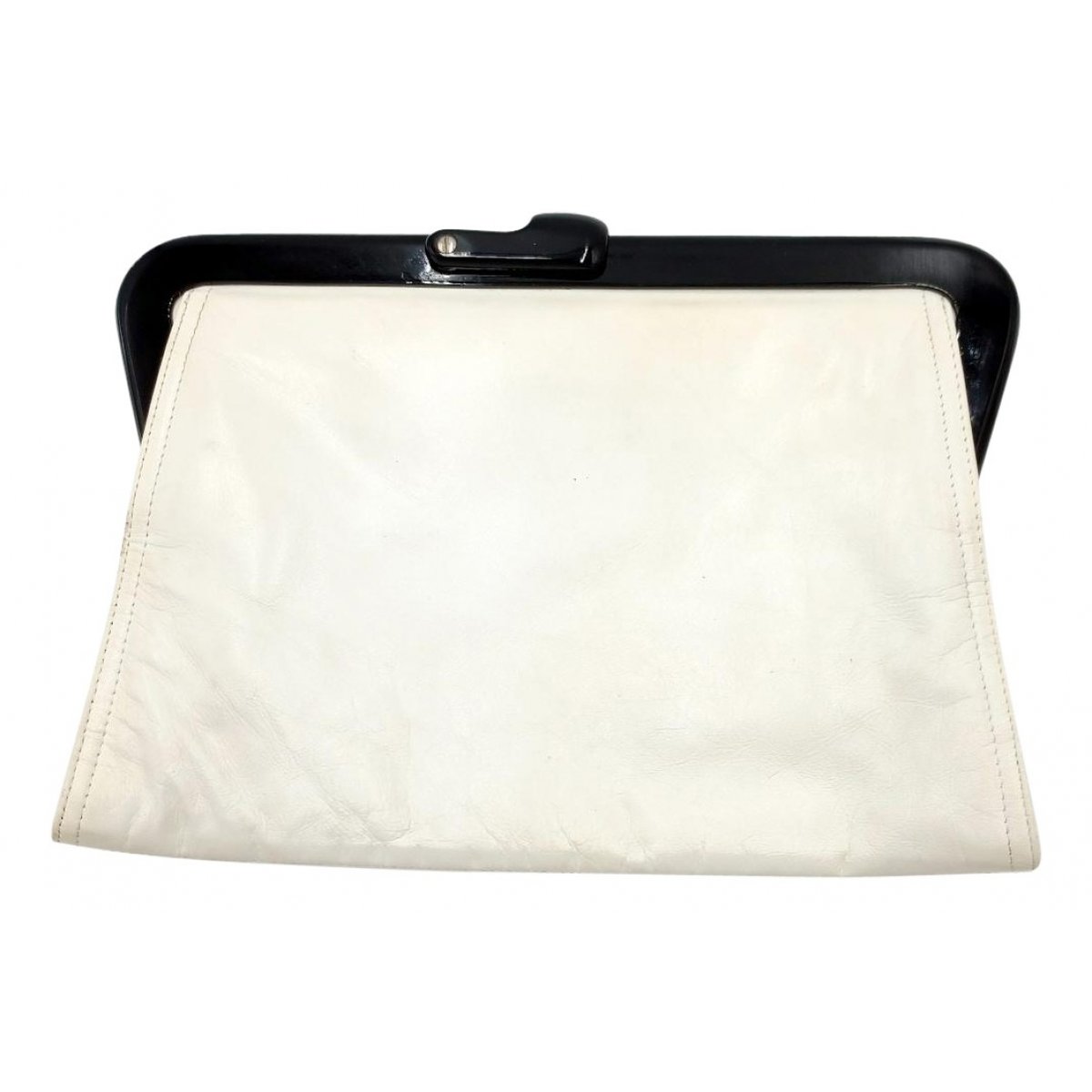 Point leather clutch bag