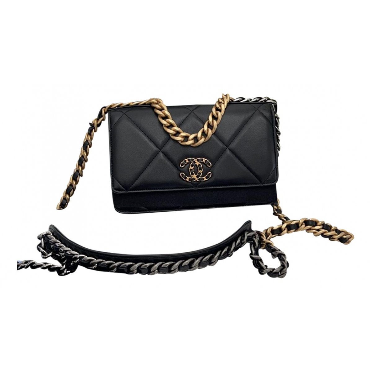 Wallet On Chain Chanel 19 leather handbag