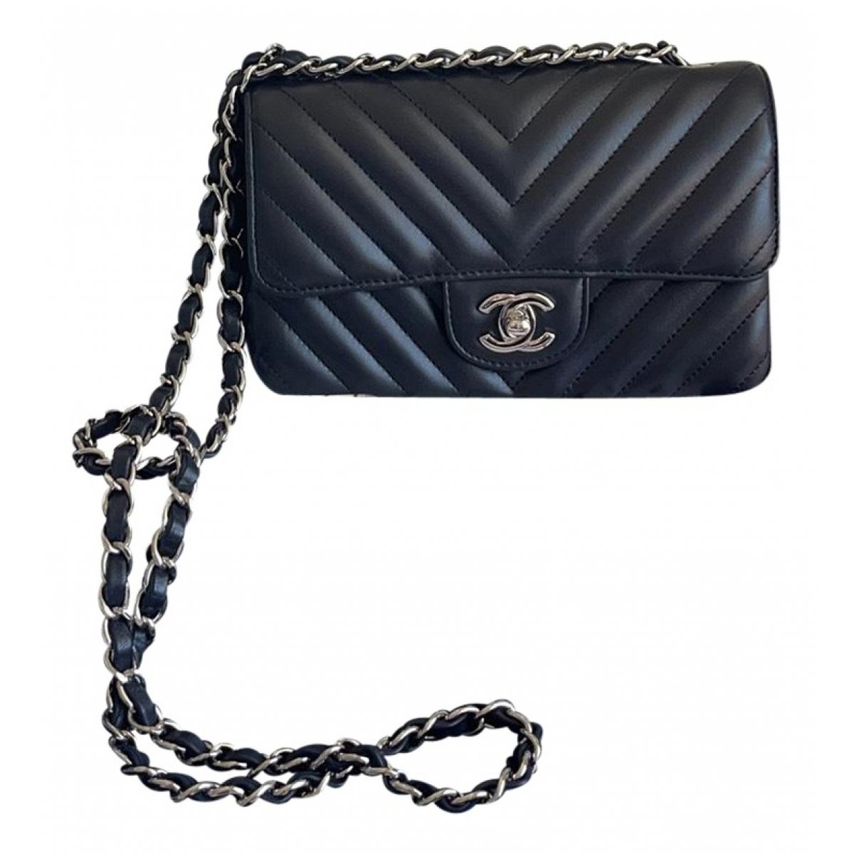 Trendy CC leather crossbody bag