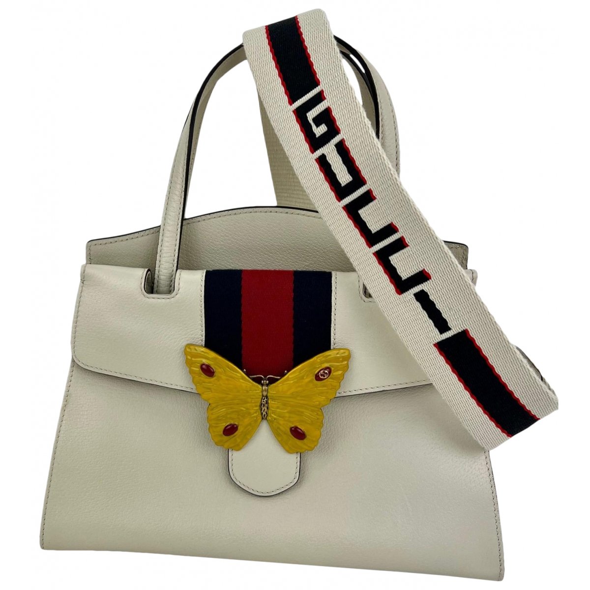 Ophidia Top Handle leather handbag