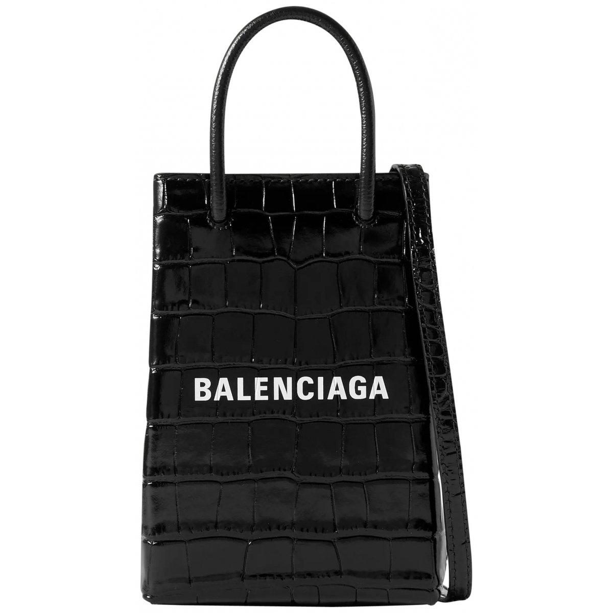 Shopping North South leather handbag