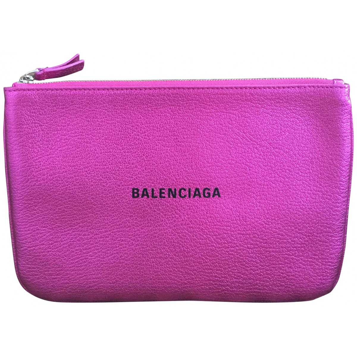 Shopping North South leather clutch bag