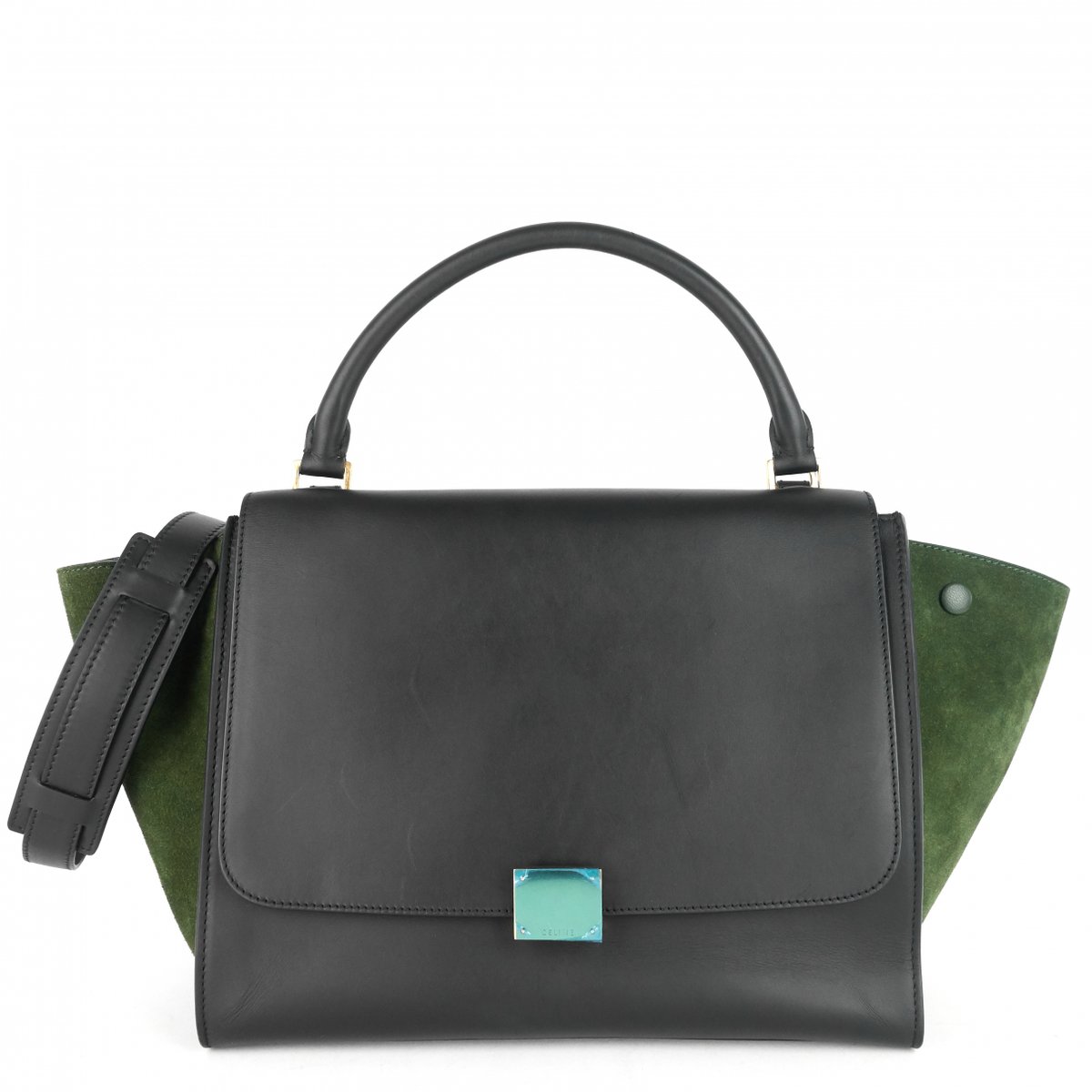 Trapèze leather handbag