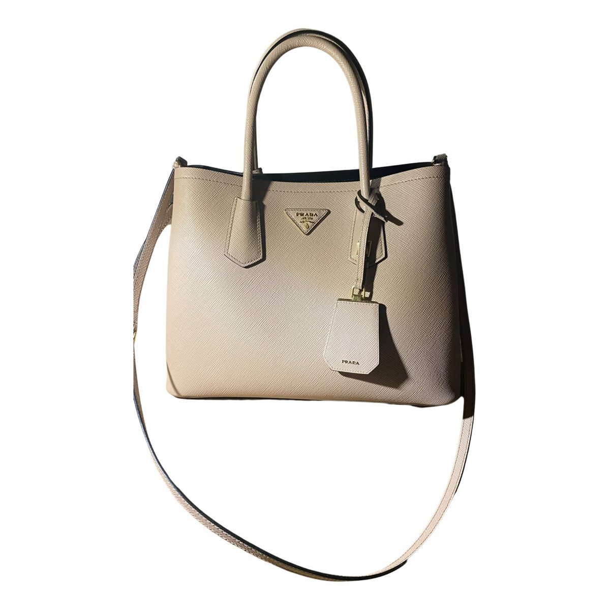 Double leather handbag