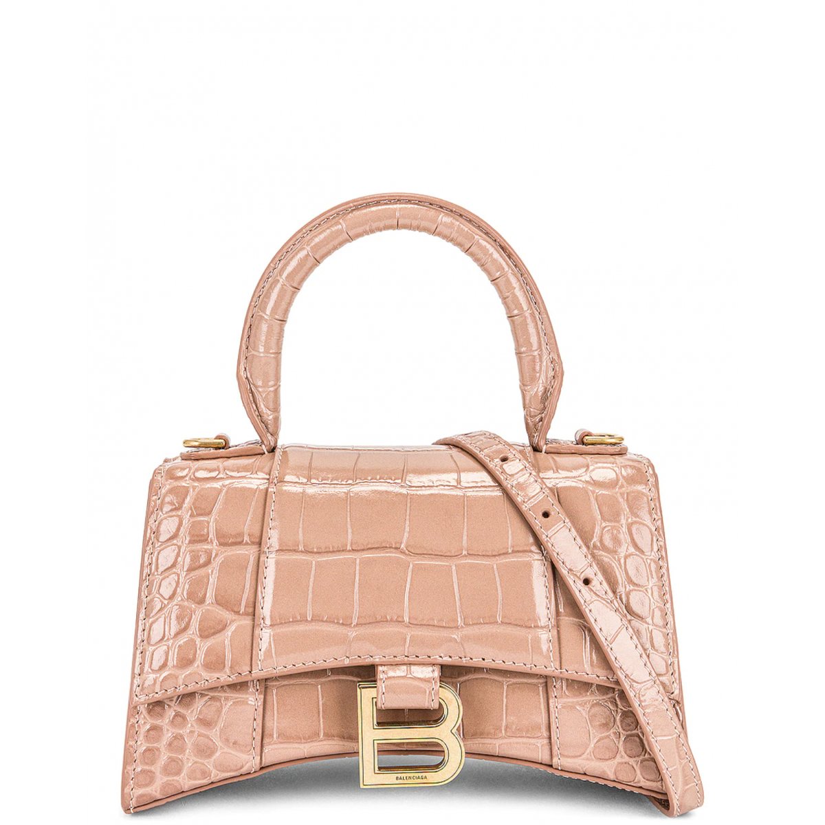 Hourglass leather handbag