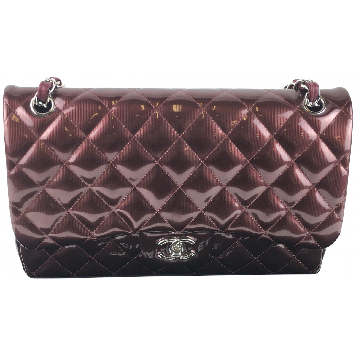 Wallet On Chain patent leather crossbody bag