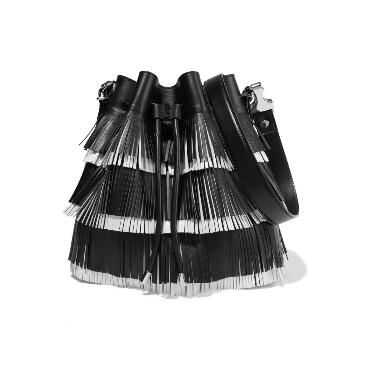 Bucket leather handbag