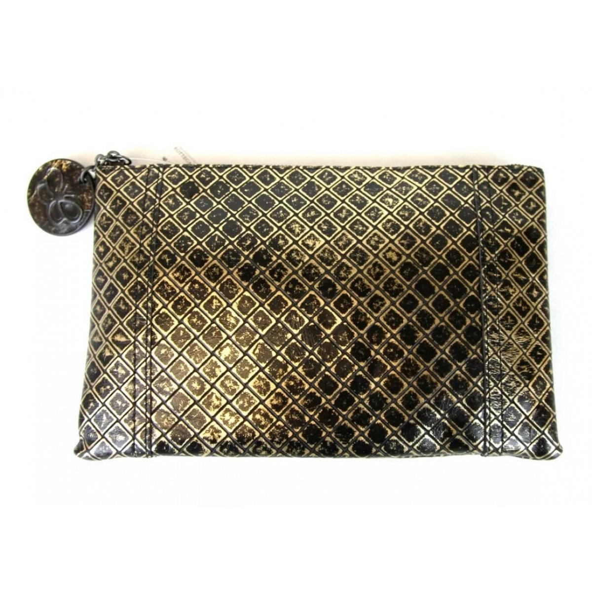 Snap leather clutch bag
