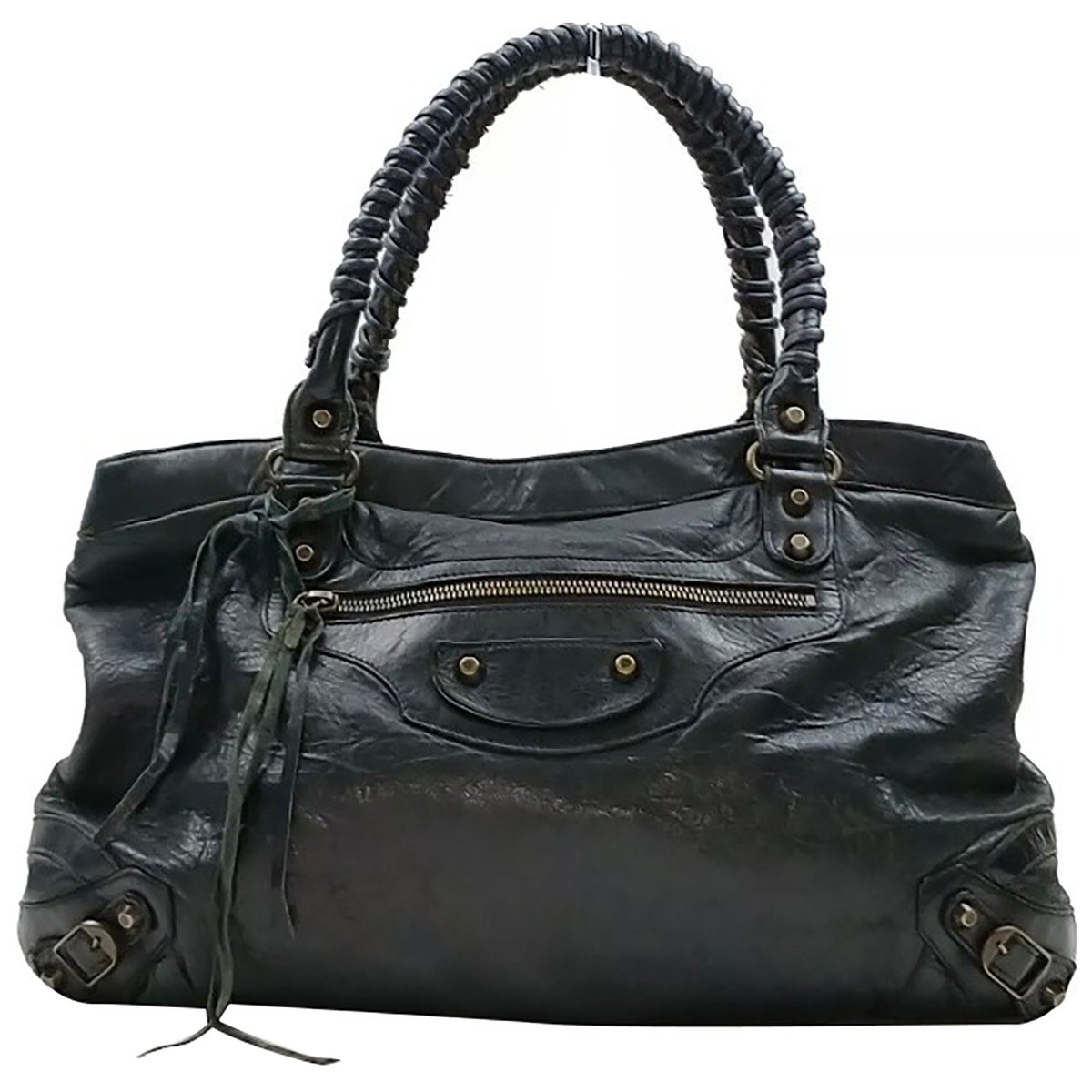 Work leather handbag