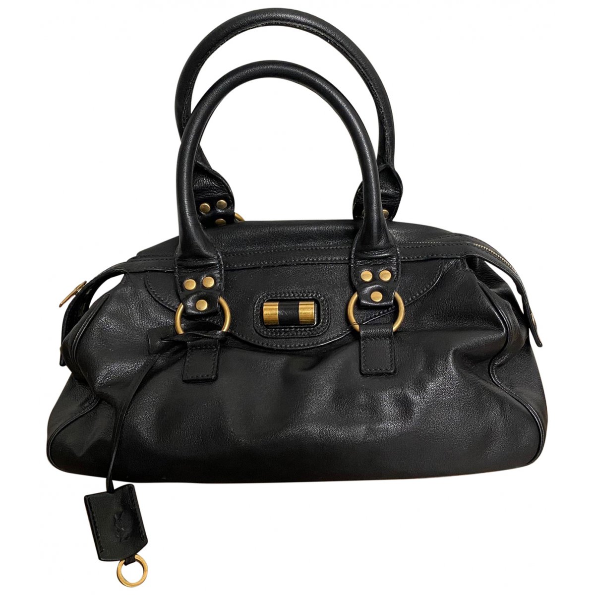 Duffle leather handbag