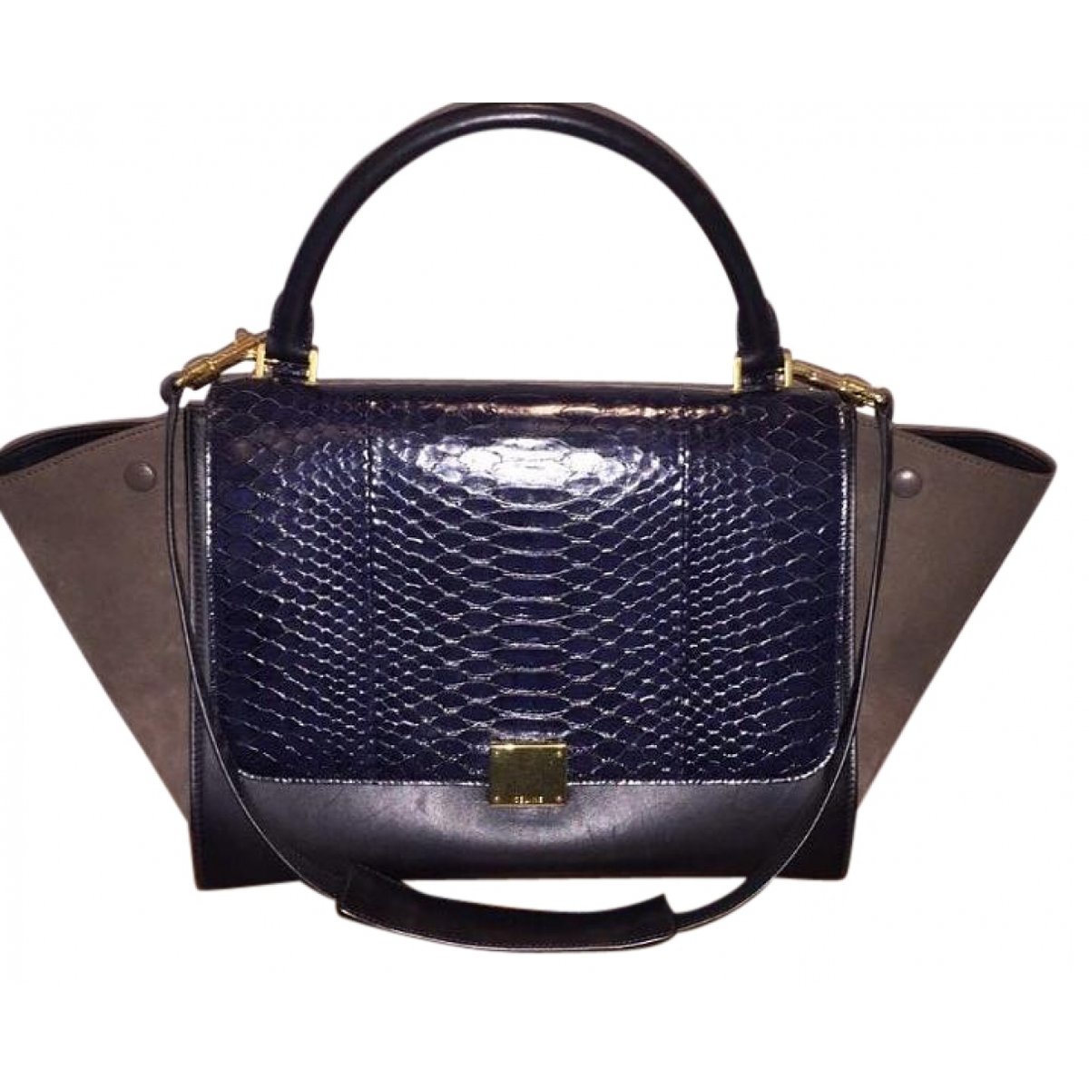 Trapèze leather handbag