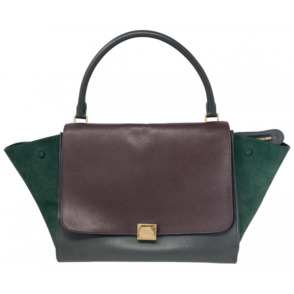 Trapèze leather handbag