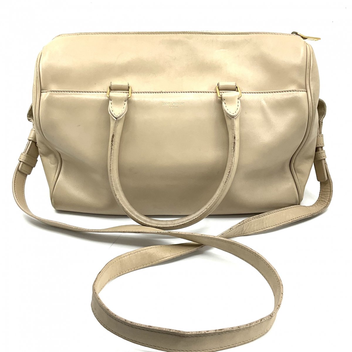 Duffle leather handbag