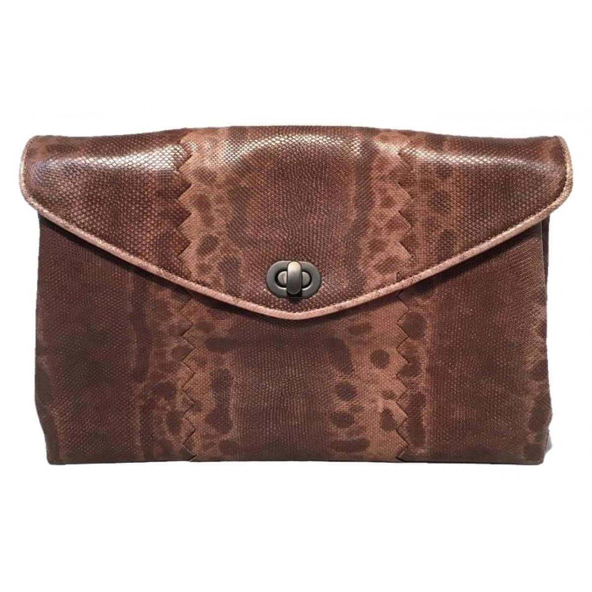 Snap exotic leathers clutch bag