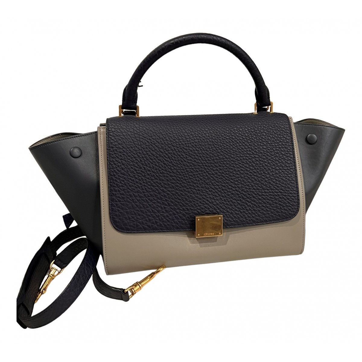Trapèze leather handbag