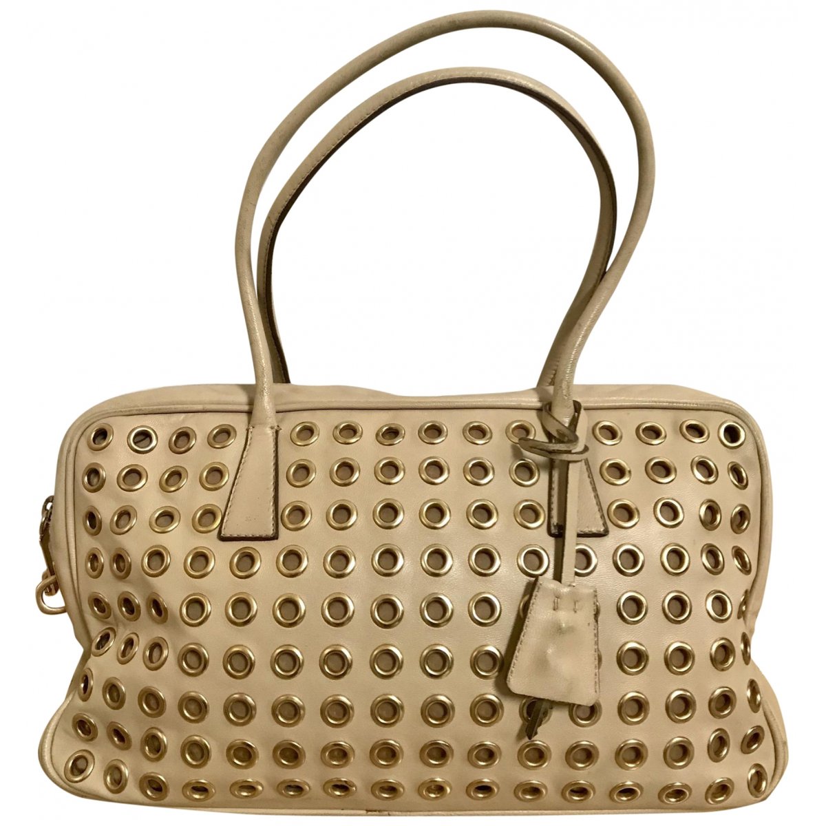 Pyramid leather handbag