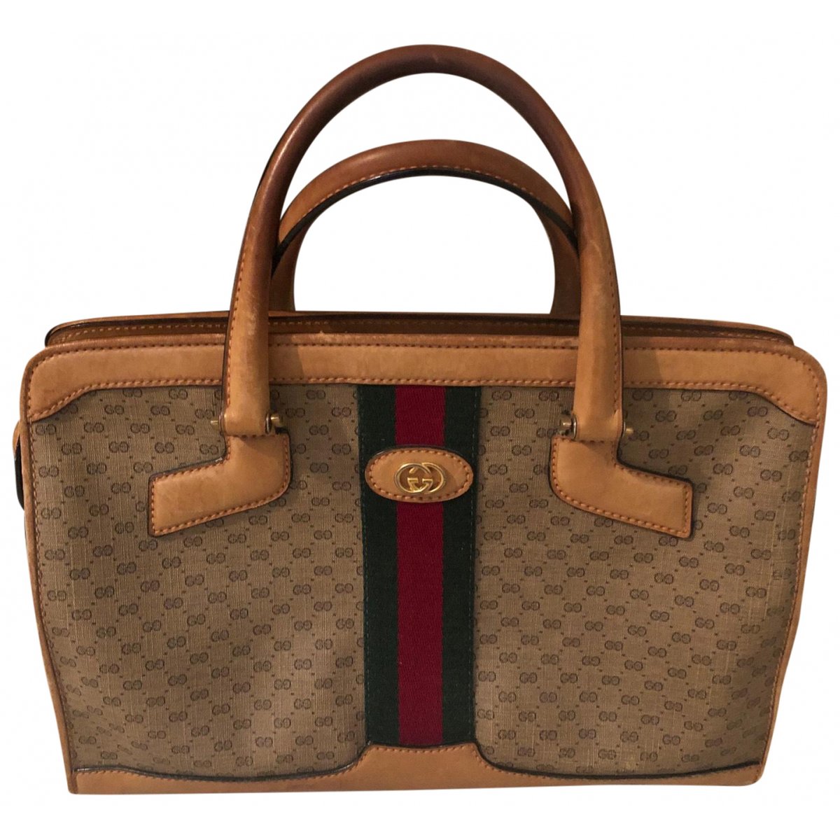 Ophidia Top Handle leather handbag