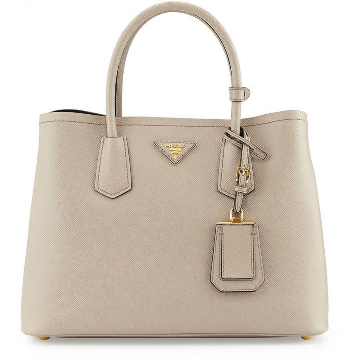 Double leather handbag