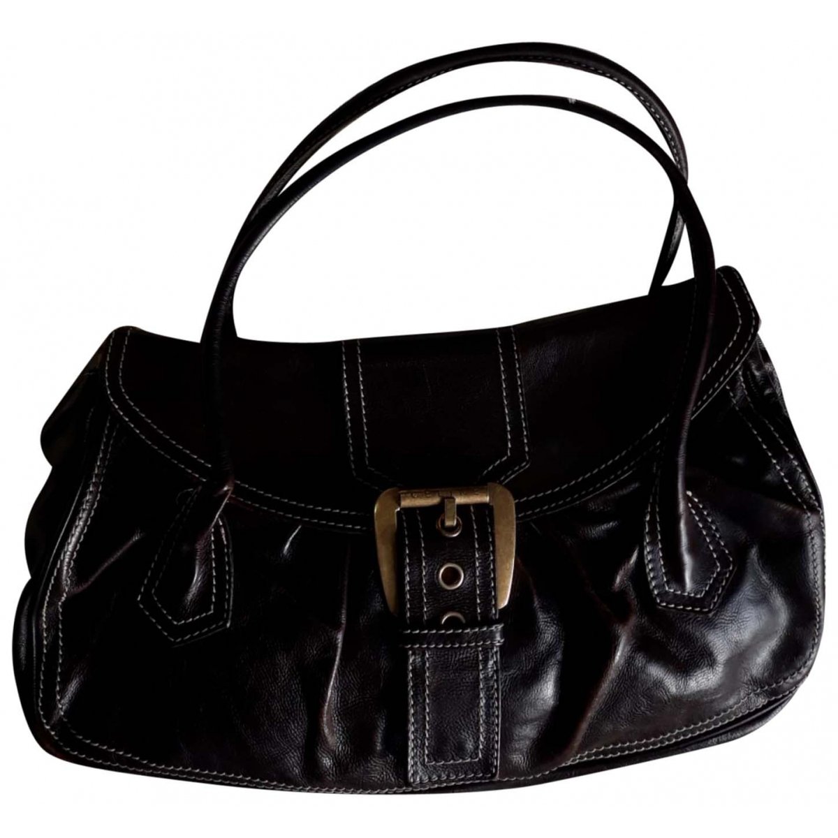 Tie leather handbag
