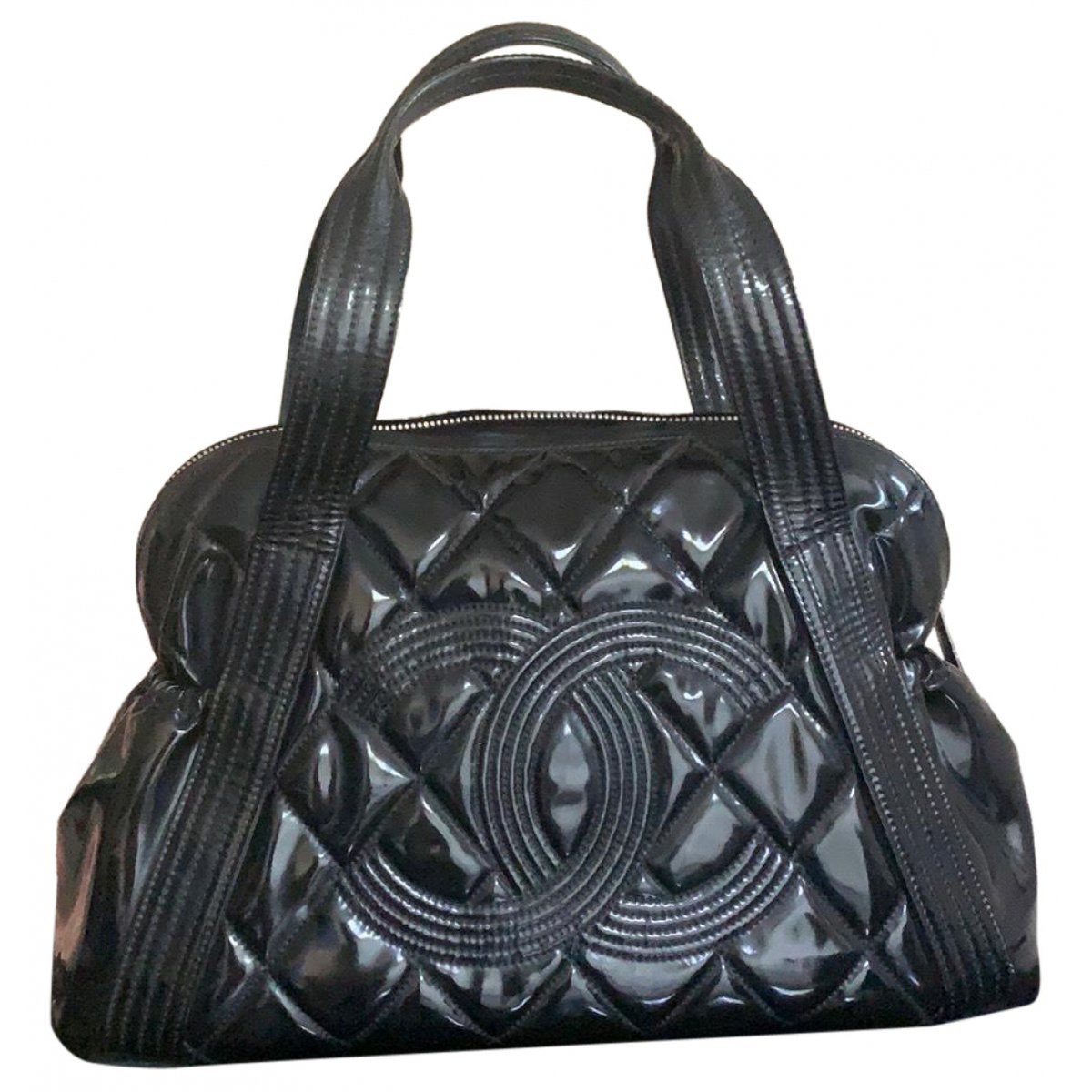 Bowling Bag patent leather handbag