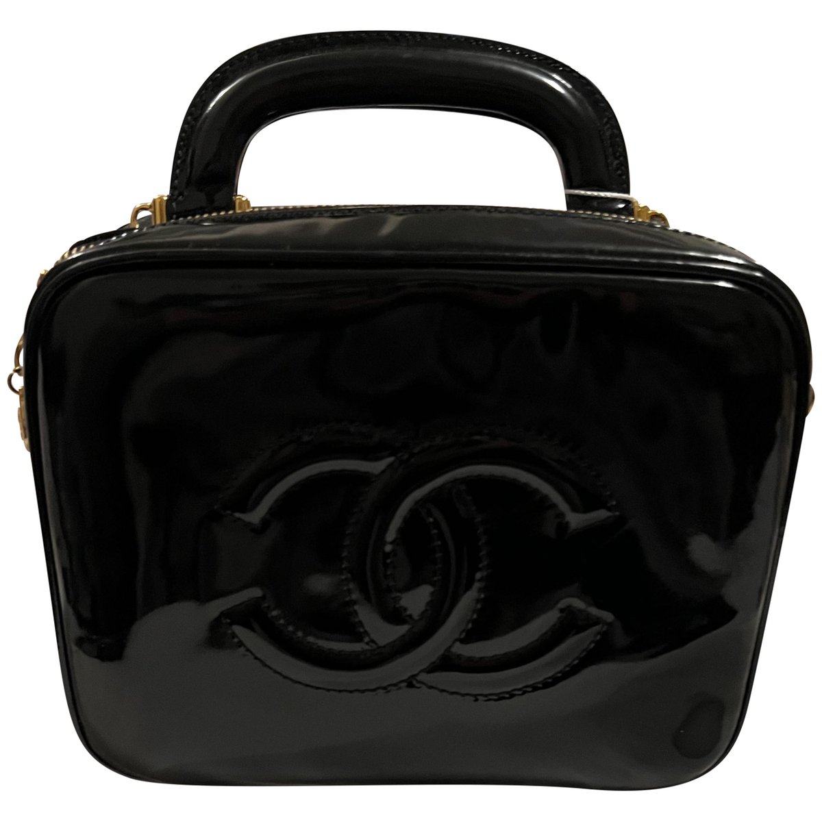 Vanity patent leather handbag