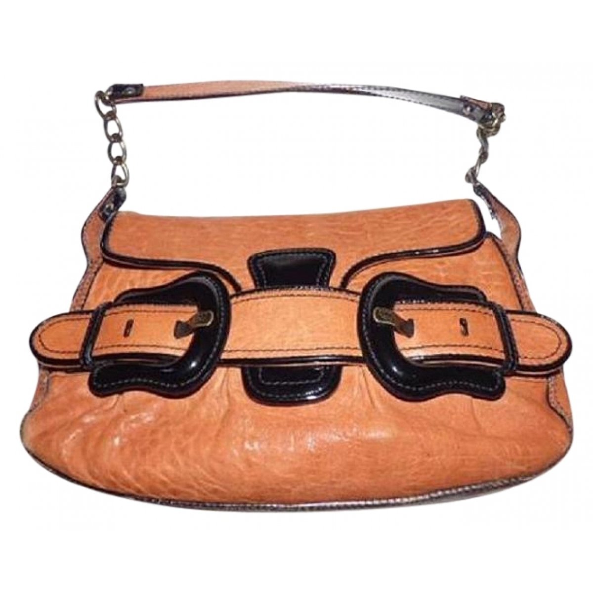 Baguette patent leather handbag