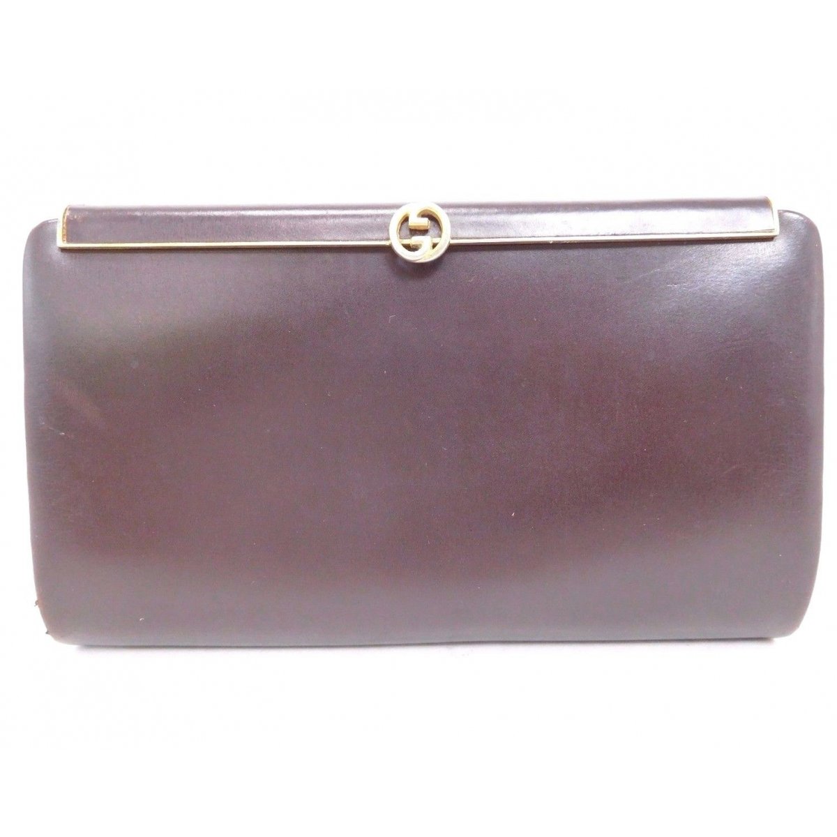 Bamboo leather clutch bag