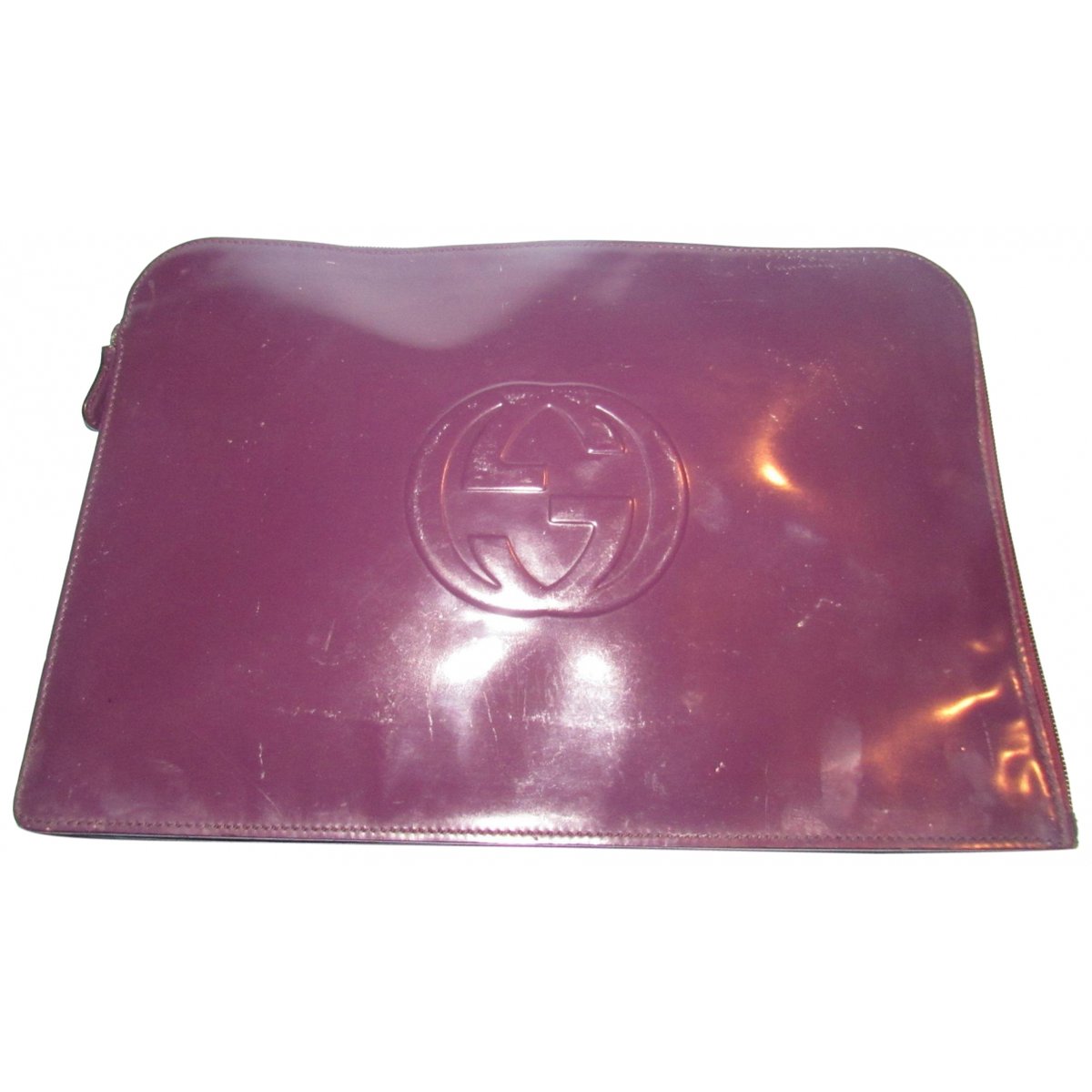 Rajah patent leather clutch bag