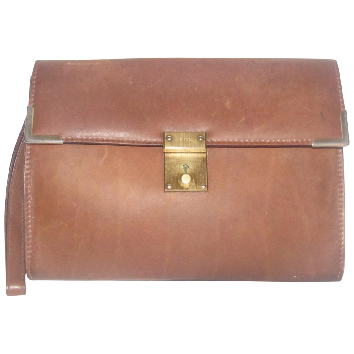 Bamboo leather clutch bag