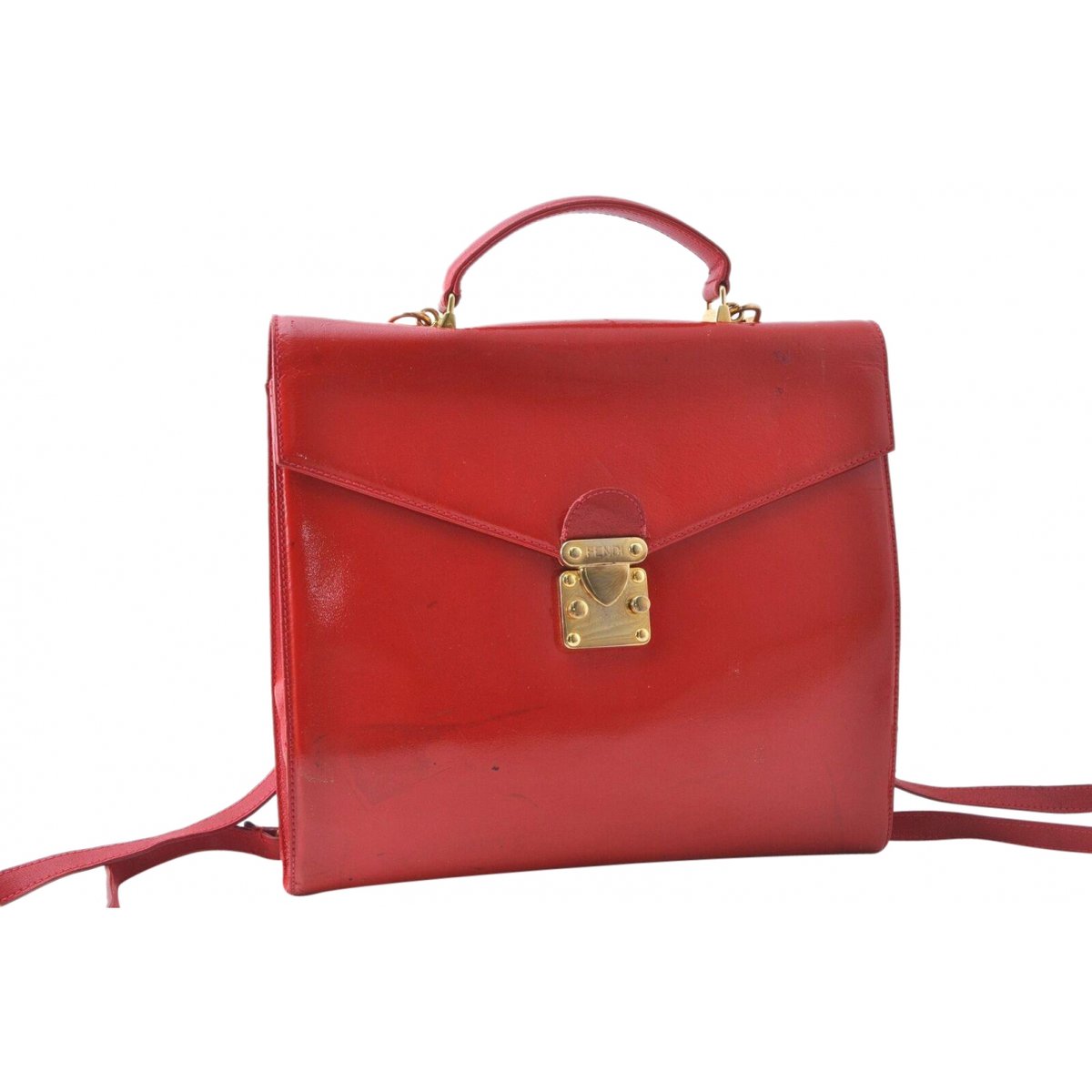 Dot Com patent leather handbag