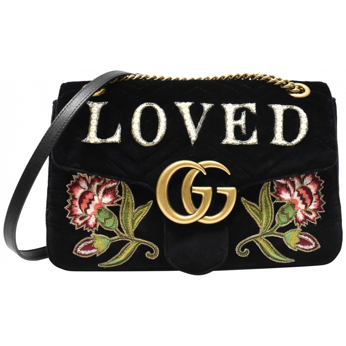 GG Marmont Flap velvet crossbody bag
